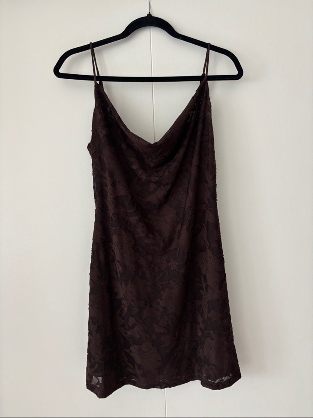 Dynamite Brown Lace Midi Slip Dress
